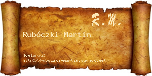 Rubóczki Martin névjegykártya